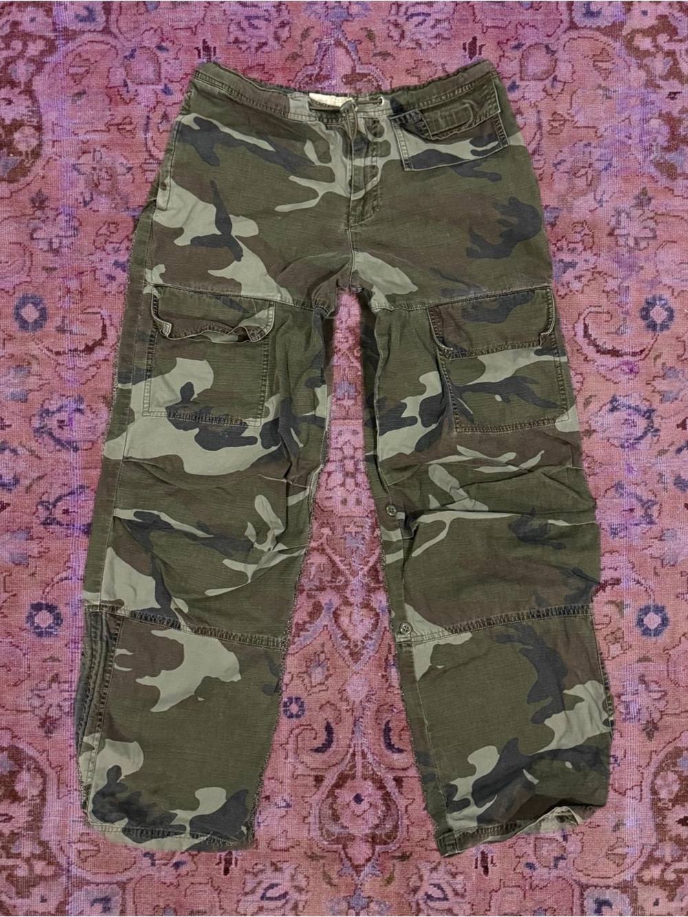 y2k camo cargo pants